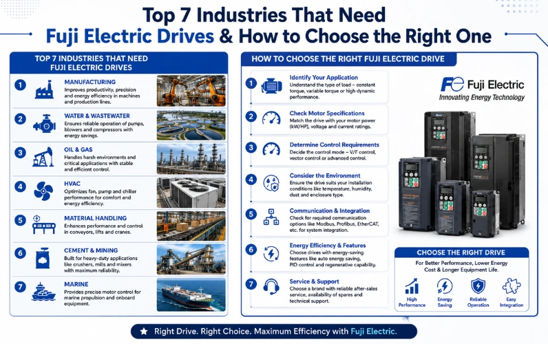 Top 7 Industries That Need Fuji Electric Drives & How to Choose the Right One